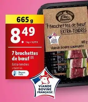 Lidl 7 brochettes de bœuf offre