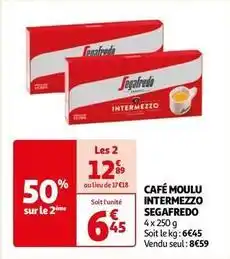 Auchan Segafredo - café moulu intermezzo offre
