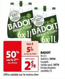 Auchan Badoit - 6x1l offre