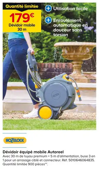 Castorama HOZELOCK Dévidoir équipé mobile Autoreel offre