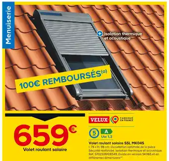 Castorama VELUX Volet roulant solaire SSL MK04S offre