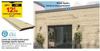 Castorama Lame de construction pour bardage Izyclin épicéa offre