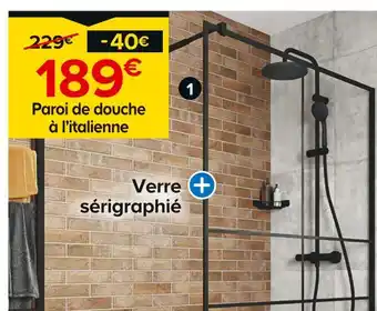 Castorama GoodHome Paroi de douche à l’italienne Ahti l. 120 cm offre