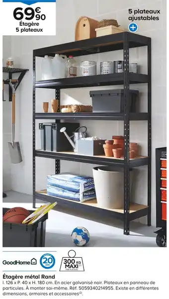 Castorama GoodHome Étagère métal Rand offre