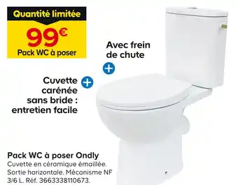 Castorama Pack WC à poser Ondly offre