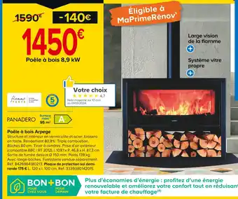 Castorama PANADERO Poêle à bois Arpege offre