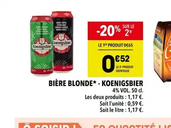 Supeco BIÈRE BLONDE KOENIGSBIER offre