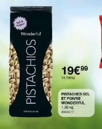 Costco PISTACHES SEL ET POIVRE WONDERFUL offre