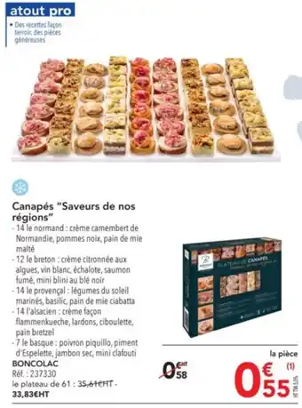 Canapés "Saveurs de nos régions"