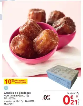METRO Canelés de Bordeaux AQUITAINE SPÉCIALITÉS offre