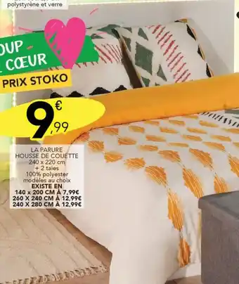 Stokomani LA PARURE HOUSSE DE COUETTE 240 x 220 cm offre
