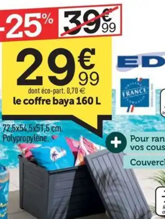 Centrakor le coffre baya 160 L offre