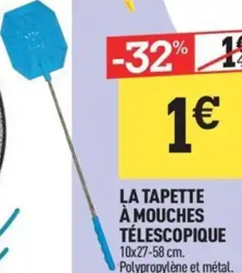 Centrakor LA TAPETTE À MOUCHES TÉLESCOPIQUE 10x27-58 cm. Polypropylène et métal. offre