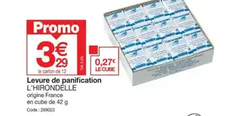 Promocash Levure de panification L'HIRONDELLE offre
