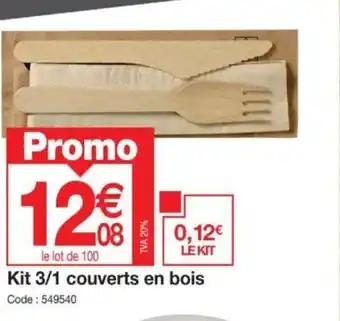Promocash Kit 3/1 couverts en bois offre