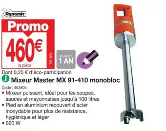 Promocash Mixeur Master MX 91-410 monobloc offre
