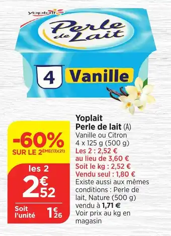 Maximarché Yoplait Perle de lait (A) offre