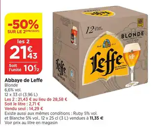 Maximarché Abbaye de Leffe offre