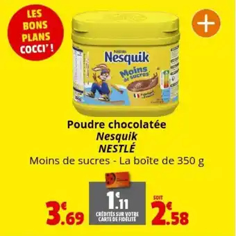 Coccimarket Poudre chocolatée Nesquik NESTLÉ offre