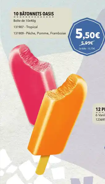 Gel 2000 10 BÂTONNETS OASIS offre