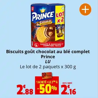 Coccinelle Supermarché Biscuits goût chocolat au blé complet Prince LU offre