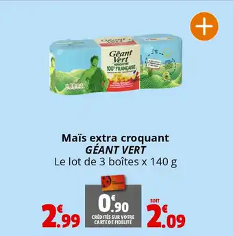 Coccinelle Supermarché Maïs extra croquant GÉANT VERT offre