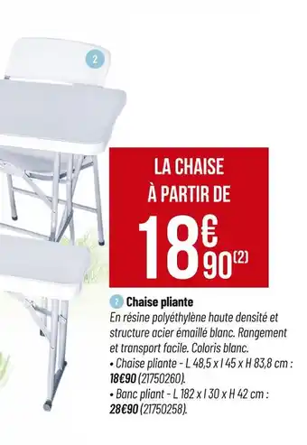 Bricorama Chaise pliante offre