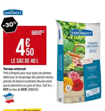 Bricorama JARDIBEST Terreau universel offre
