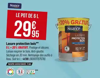 Bricorama Nuance Lasure protection bois offre