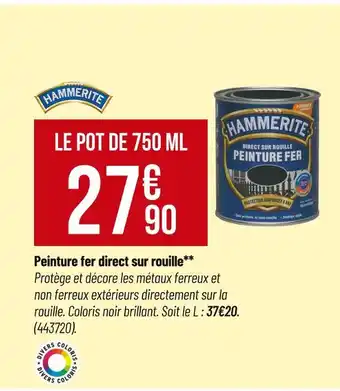 Bricorama HAMMERITE Peinture fer direct sur rouille offre