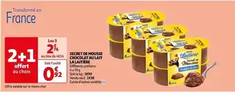 Auchan Nestlé - secret de mousse chocolat au lait la laitiere offre