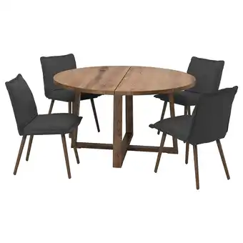 IKEA MÖrbylÅnga / klinten Table et 4 chaises, plaqué chêne teinté brun/kilanda gris foncé, 145 cm offre