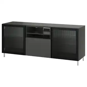 BestÅ Banc tv avec tiroirs, gris foncé lappviken/fällsvik anthracite, 180x42x74 cm
