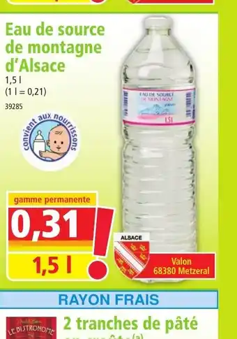 Norma Eau de source de montagne d'Alsace offre