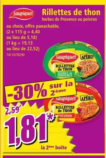 Norma Saupiquet Rillettes de thon offre
