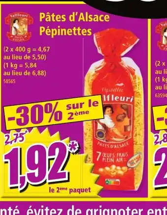Norma Pâtes d'Alsace Pépinettes offre