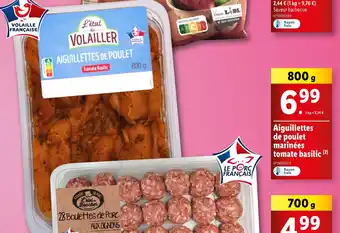 Lidl Aiguillettes de poulet marinées tomate basilic (2) offre