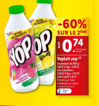 Lidl Yoplait yop offre