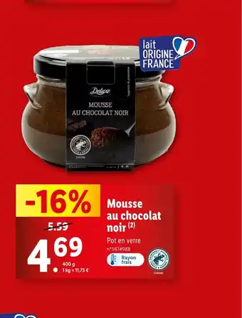 Lidl Mousse au chocolat noir (2) offre