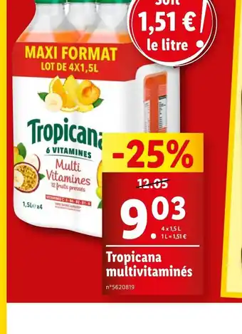 Lidl Tropicana multivitaminés offre