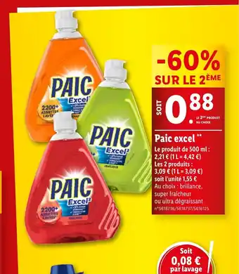 Lidl Paic excel offre