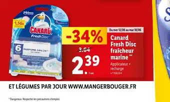 Lidl Canard Fresh Disc fraîcheur marine offre