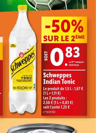 Lidl Schweppes Indian Tonic offre