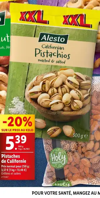 Lidl Pistaches de Californie offre