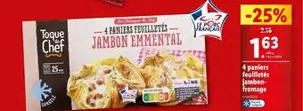 Lidl 4 paniers feuilletés jambon- fromage offre