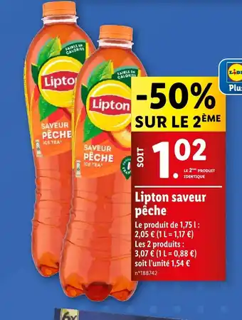Lidl Lipton saveur pêche offre