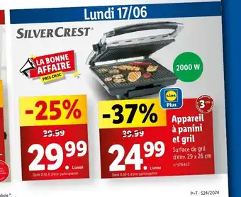 Lidl Appareil à panini et gril offre