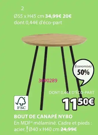 JYSK BOUT DE CANAPÉ NYBO offre