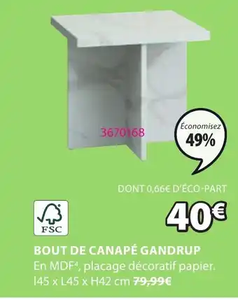 JYSK BOUT DE CANAPÉ GANDRUP offre