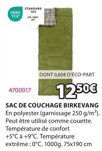 JYSK SAC DE COUCHAGE BIRKEVANG00g. 75x190 cm offre